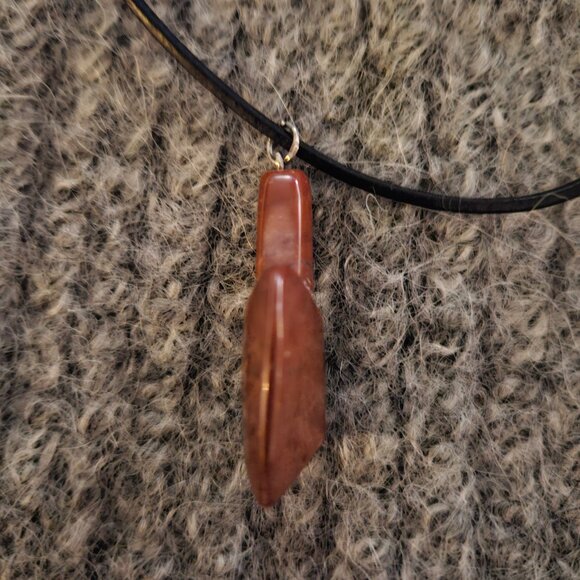 COPY - NWOT Red jasper gemstone axe/battle axe pendant, artisan, unisex - Picture 3 of 5